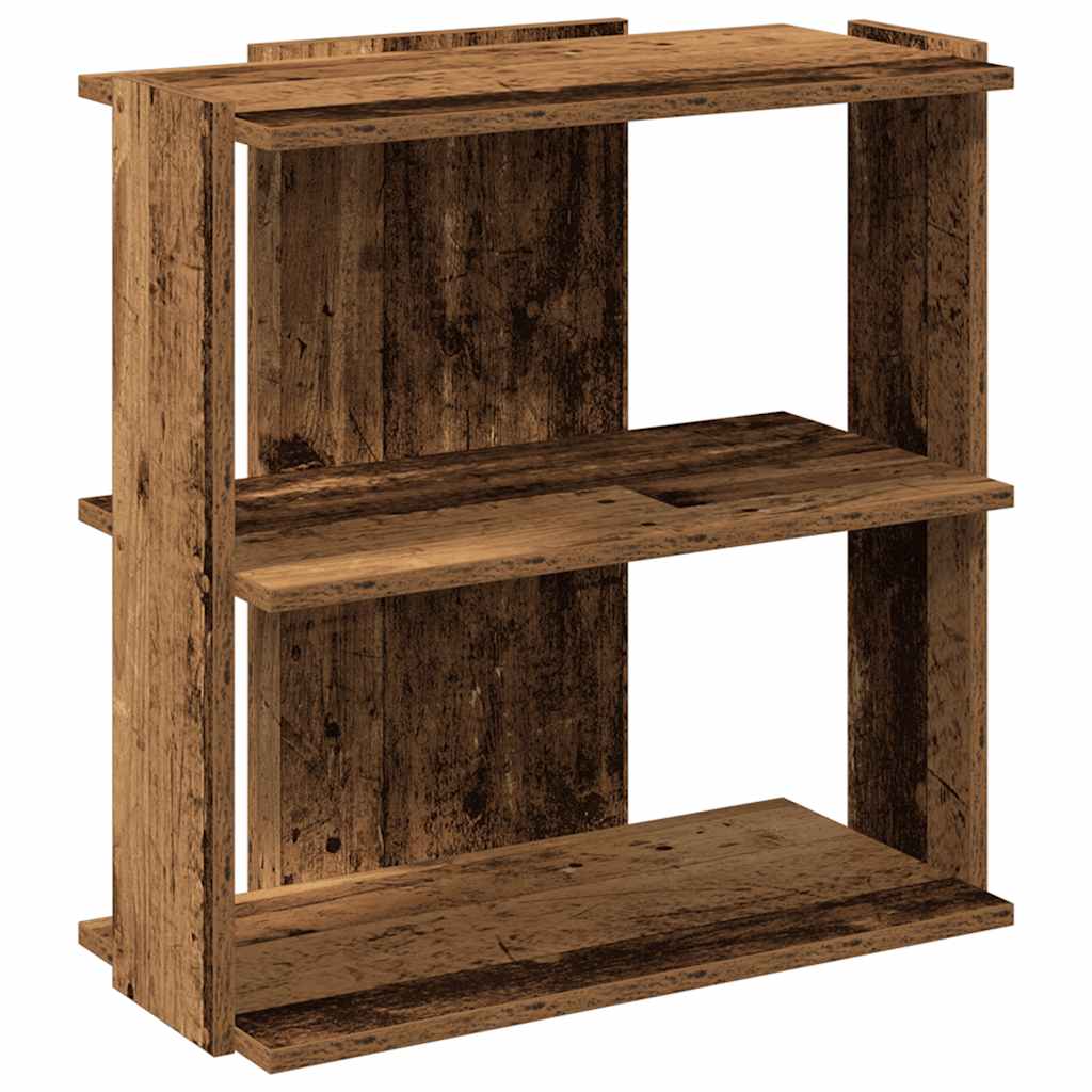 Libreria a 3 Ripiani Legno Vecchio 60x30x60cm Legno Multistrato | homemem39