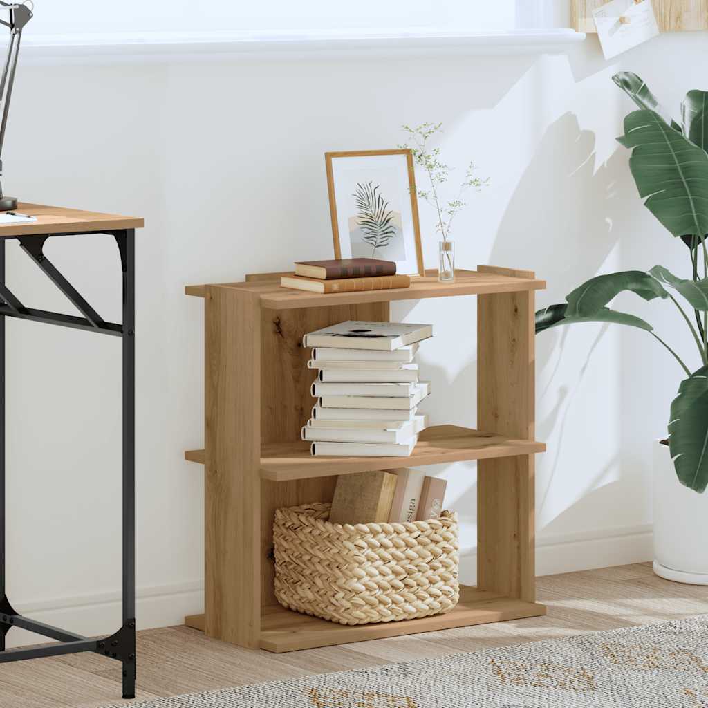 Libreria a 3 Ripiani Rovere Artigianale 60x30x60 cm | homemem39