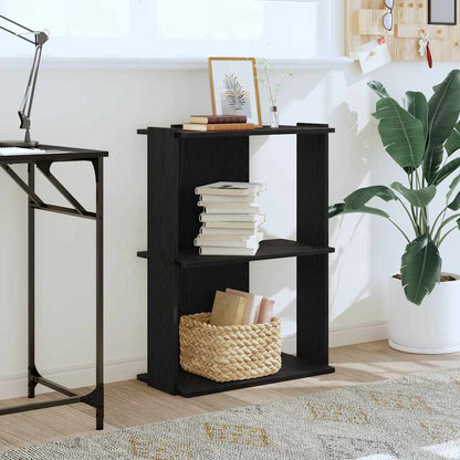 Libreria a 3 Ripiani Nera 60x30x80 cm in Legno Multistrato | homemem39