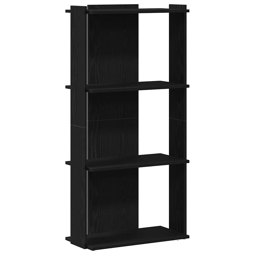 Libreria a 3 Ripiani Nera 60x30x120 cm in Legno Multistrato | homemem39