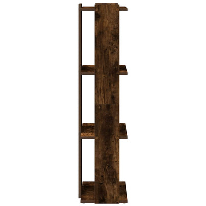 Libreria a 3 Ripiani Rovere Fumo 60x30x120 cm Legno Multistrato