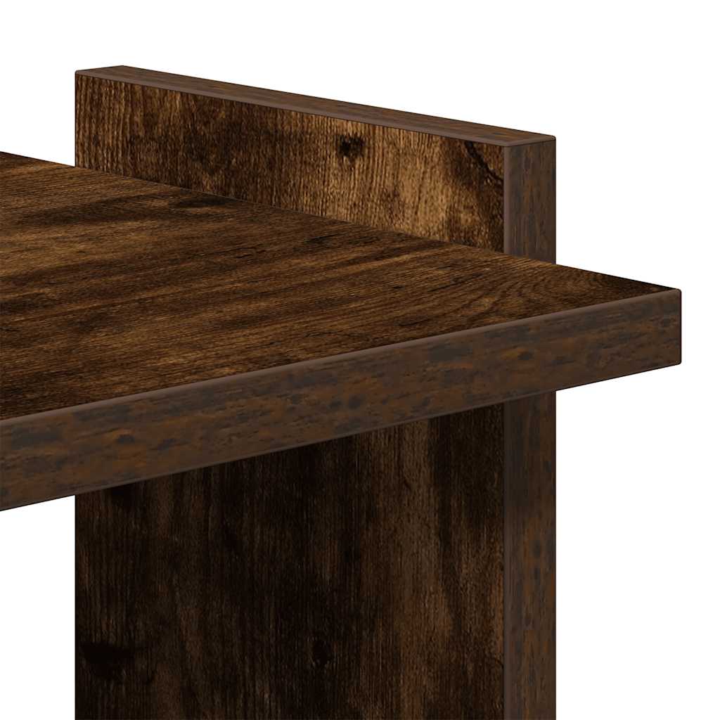 Libreria a 3 Ripiani Rovere Fumo 60x30x120 cm Legno Multistrato