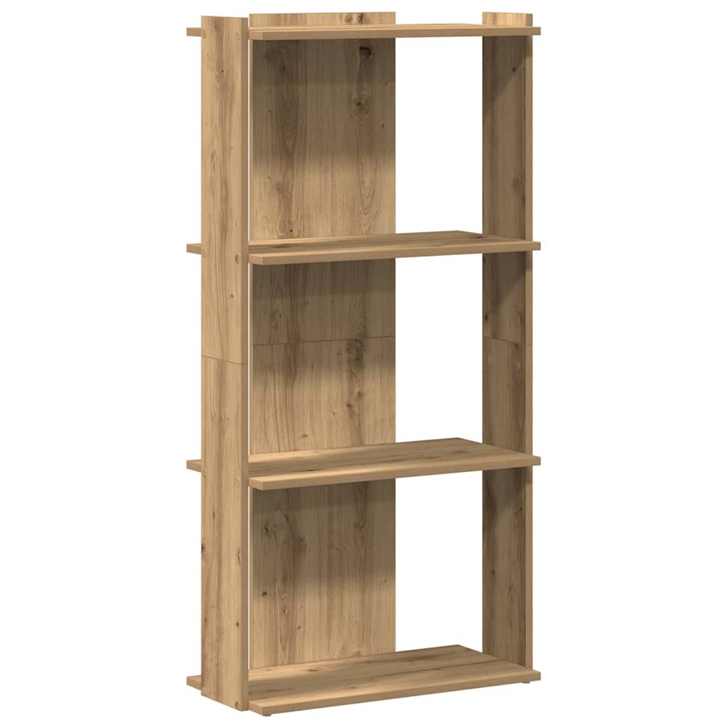 Libreria a 3 Ripiani Rovere Artigianale 60x30x120 cm Truciolato | homemem39