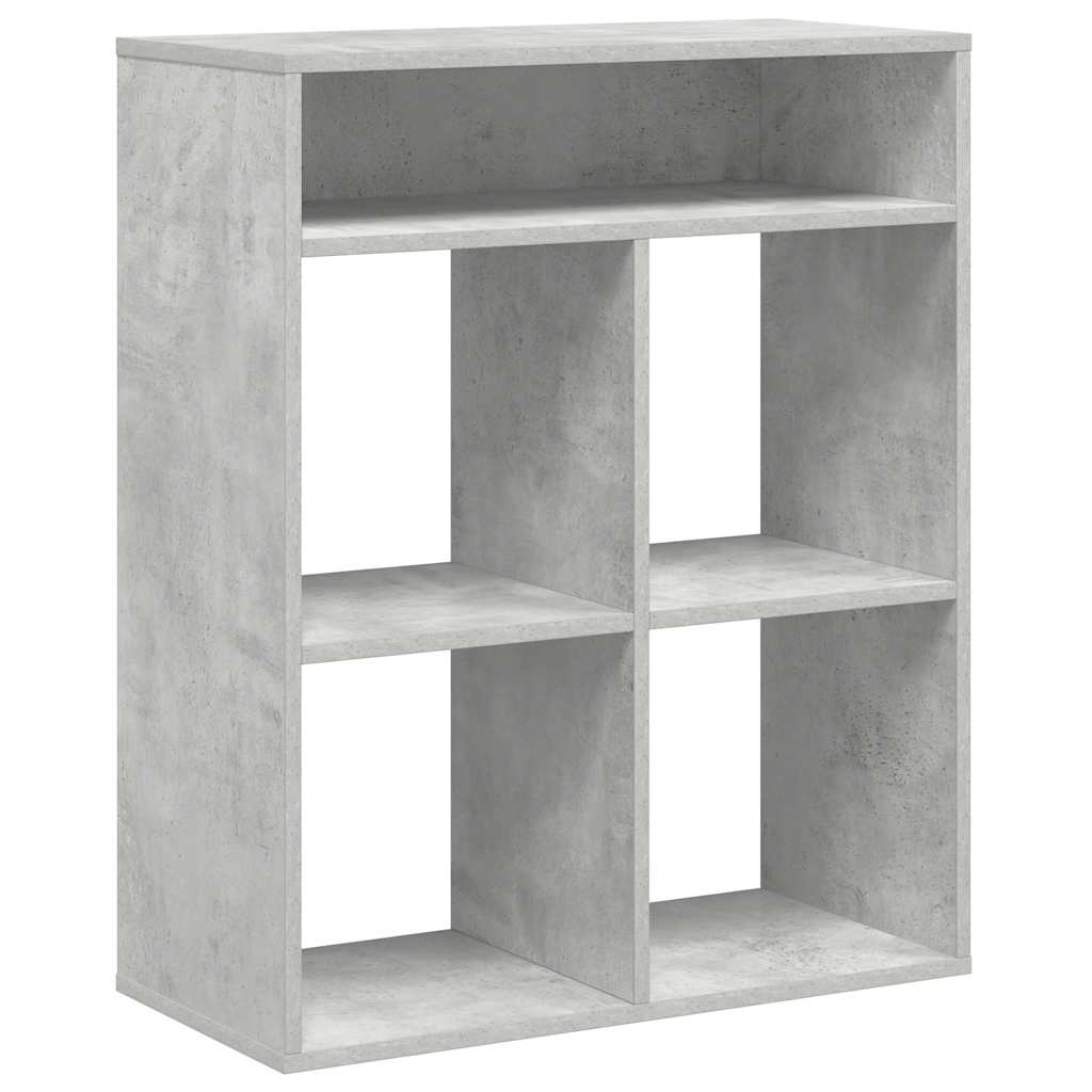 Libreria Grigio Cemento 66x31x80 cm in Legno Multistrato