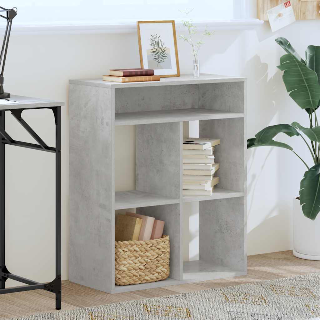 Libreria Grigio Cemento 66x31x80 cm in Legno Multistrato