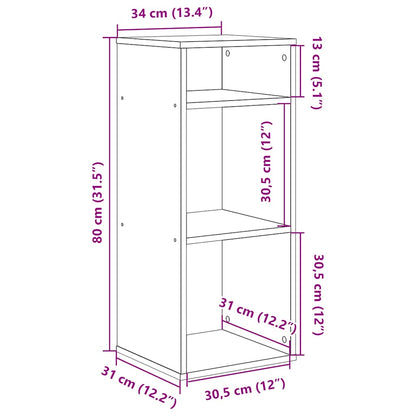 Libreria Bianca 34x31x80 cm in Legno Multistrato | homemem39