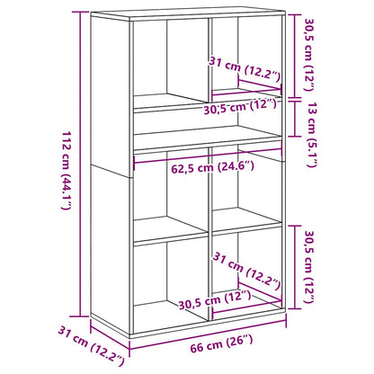 Libreria Grigio Sonoma 66x31x112 cm in Legno Multistrato | homemem39