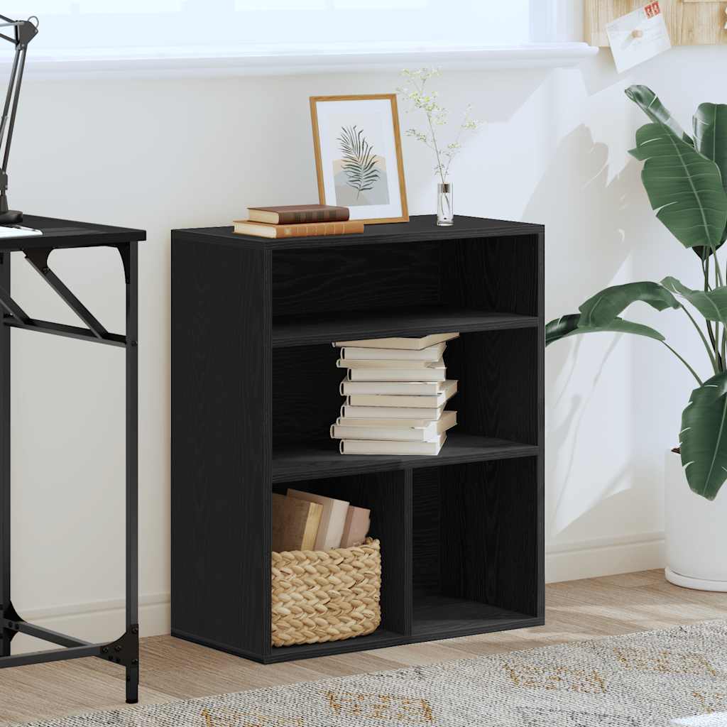 Libreria Nera 60x30x71,5 cm in Legno Multistrato | homemem39