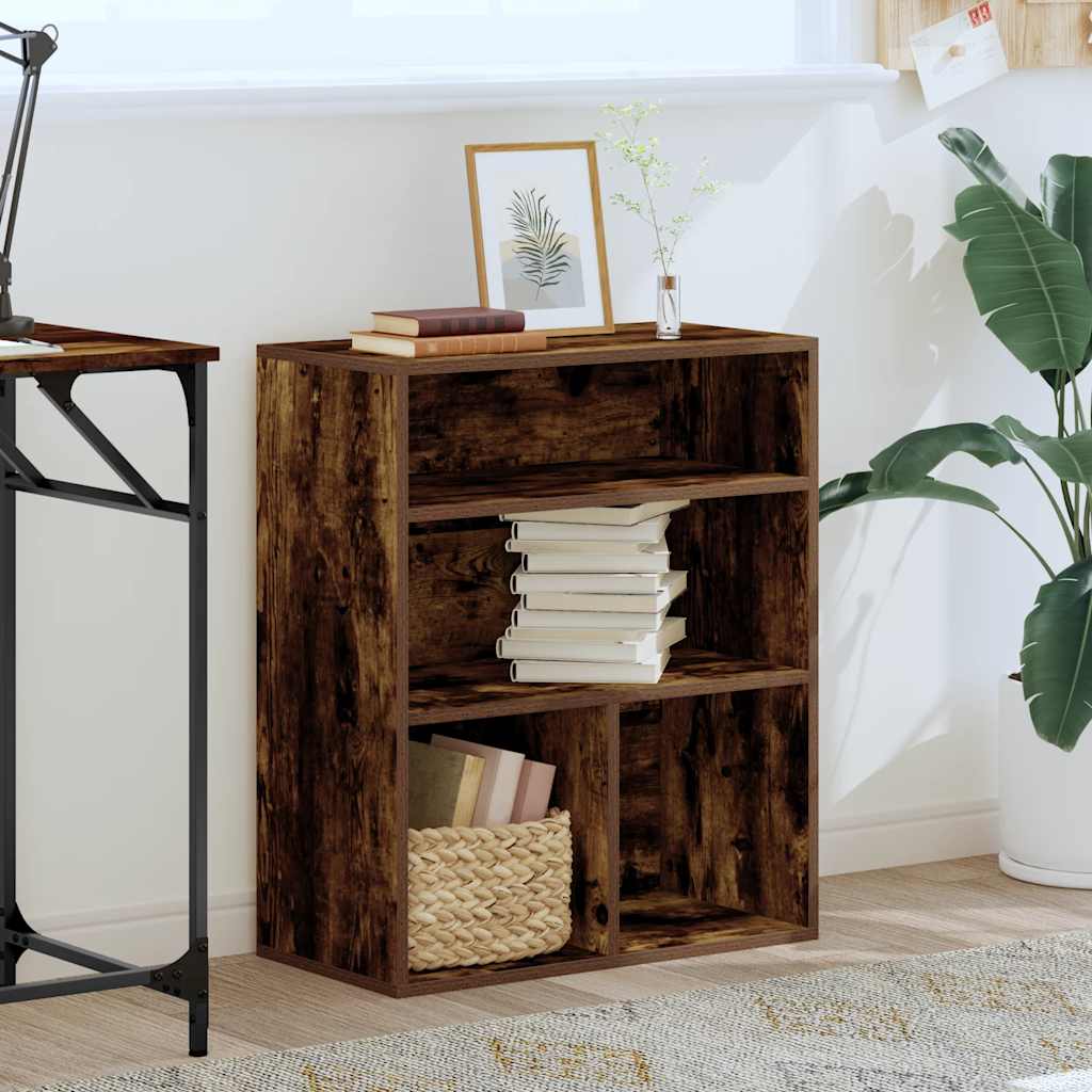 Libreria Rovere Fumo 60x30x71,5 cm in Legno Multistrato | homemem39