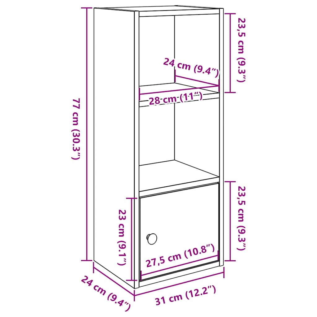 Libreria Rovere Sonoma 31x24x77 cm in Legno Multistrato | homemem39