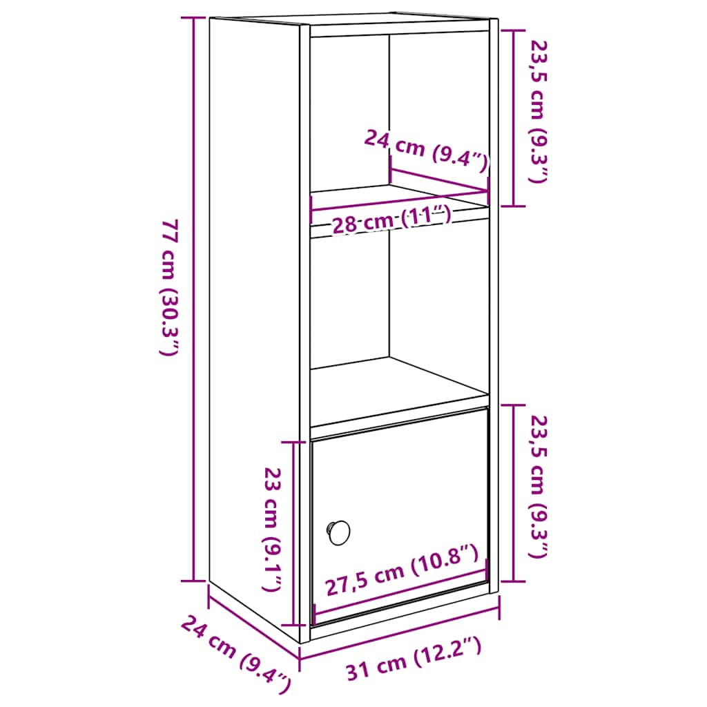 Libreria Grigio Sonoma 31x24x77 cm in Legno Multistrato | homemem39