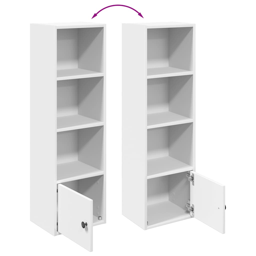 Libreria Bianca 31x24x102 cm in Legno Multistrato | homemem39