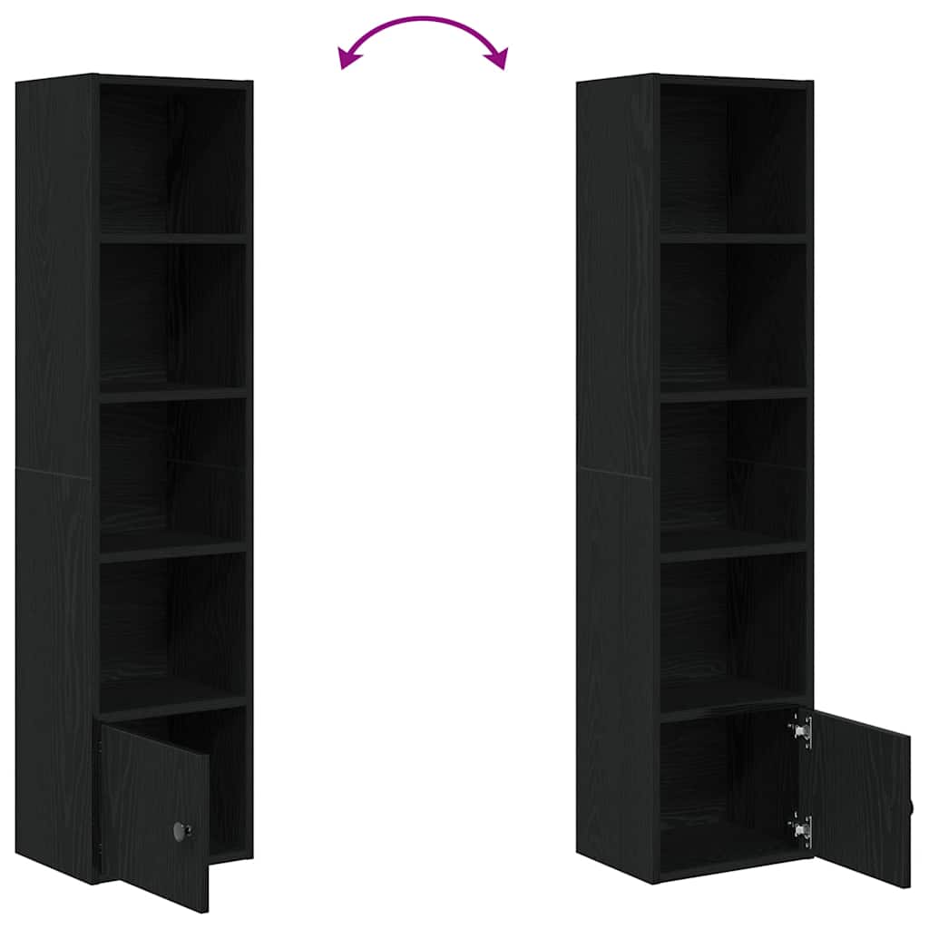 Libreria Rovere Nero 31x24x127 cm in Legno Multistrato | homemem39