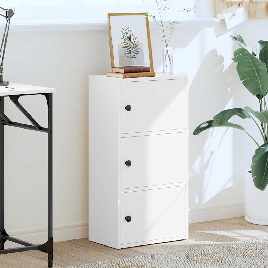 Libreria Bianca 40x24x77 cm in Legno Multistrato | homemem39