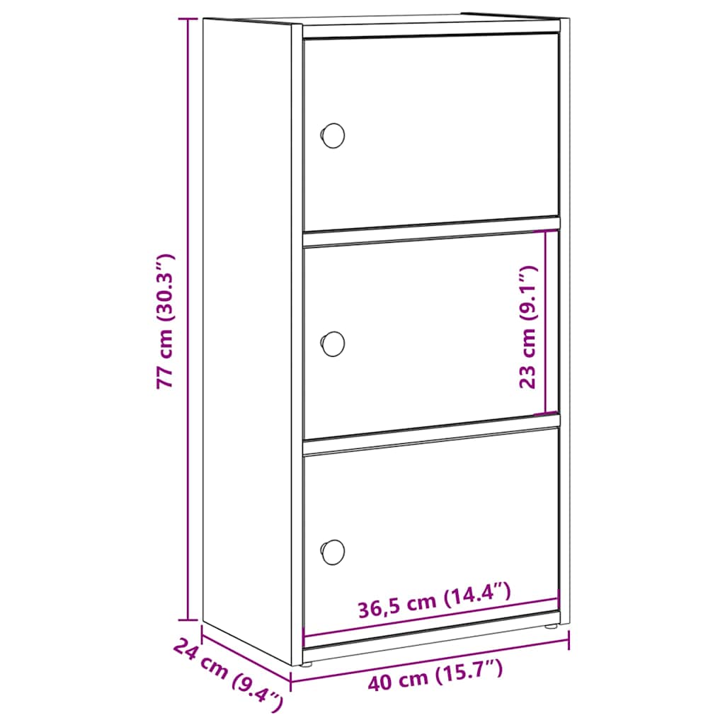 Libreria Rovere Nero 40x24x77 cm in Legno Multistrato | homemem39