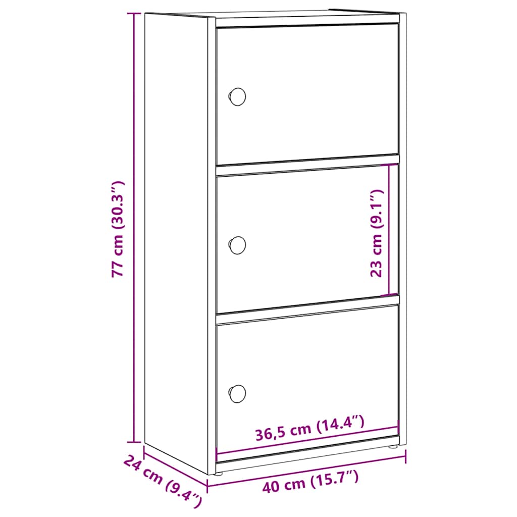 Libreria Grigio Cemento 40x24x77 cm in Legno Multistrato | homemem39