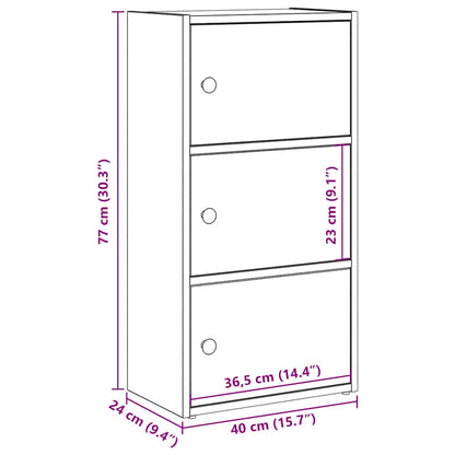 Libreria Grigio Sonoma 40x24x77 cm in Legno Multistrato | homemem39