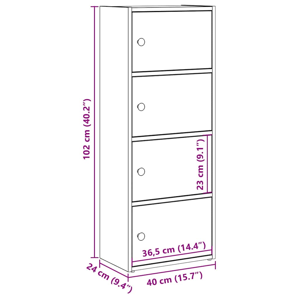 Libreria Rovere Nero 40x24x102 cm in Legno Multistrato | homemem39