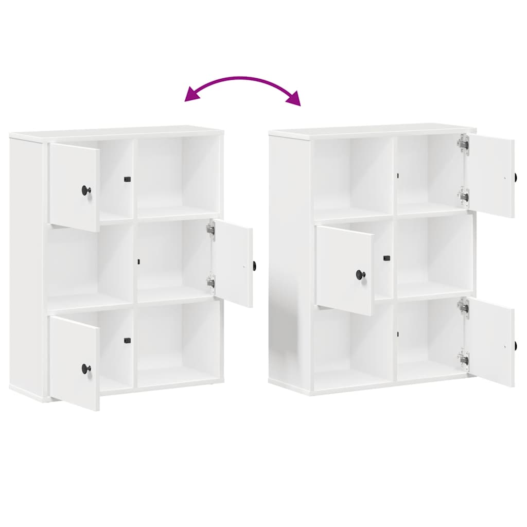 Libreria Bianca 60x24x76,5 cm in Legno Multistrato | homemem39