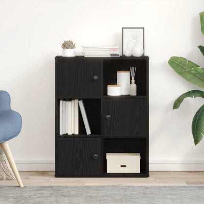 Libreria Rovere Nero 60x24x76,5 cm in Legno Multistrato | homemem39