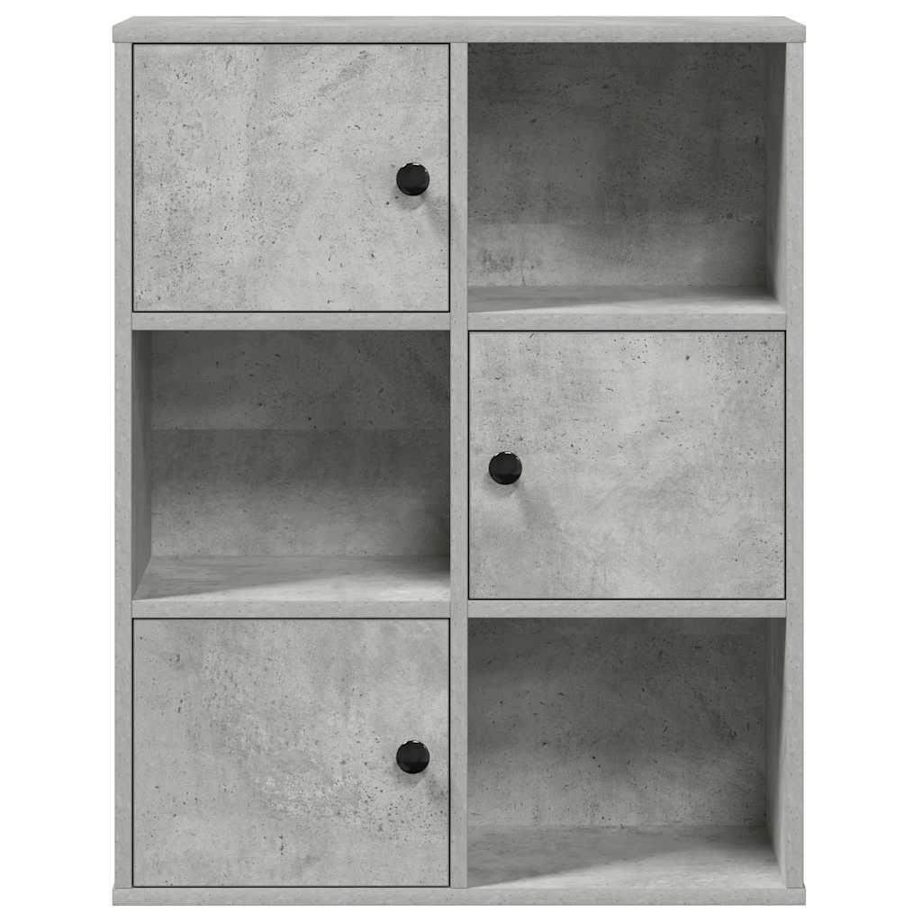 Libreria Grigio Cemento 60x24x76,5 cm in Legno Multistrato