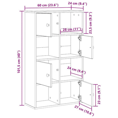 Libreria Rovere Sonoma 60x24x101,5 cm in Legno Multistrato | homemem39