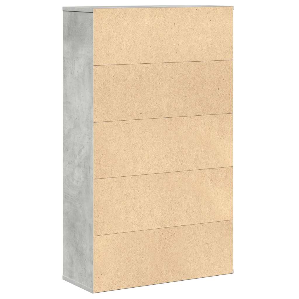 Libreria Grigio Cemento 60x24x101,5 cm in Legno Multistrato | homemem39