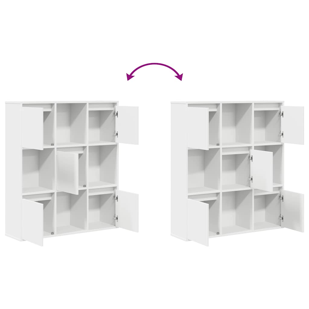 Libreria Bianca 89x24x101,5 cm in Legno Multistrato | homemem39