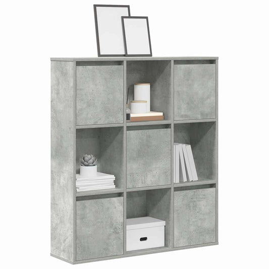 Libreria Grigio Cemento 89x24x101,5 cm in Legno Multistrato