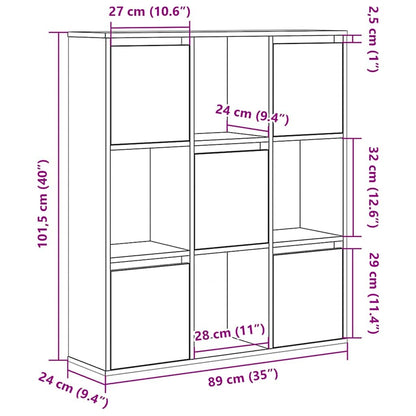 Libreria Legno Vecchio 89x24x101,5 cm in Legno Multistrato | homemem39
