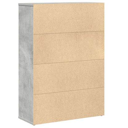 Libreria Grigio Cemento 60x24x85 cm in Legno Multistrato