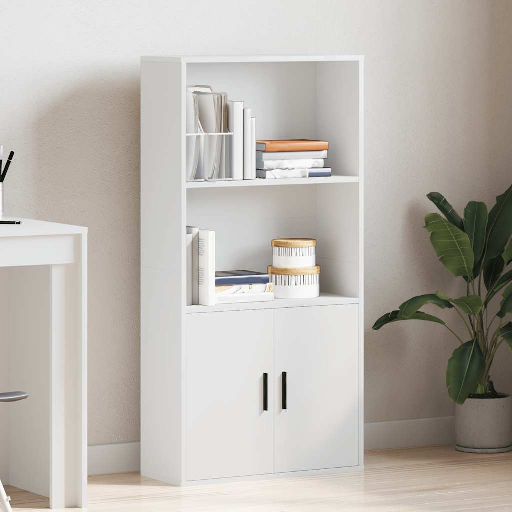Libreria Bianca 60x24x120 cm in Legno Multistrato | homemem39