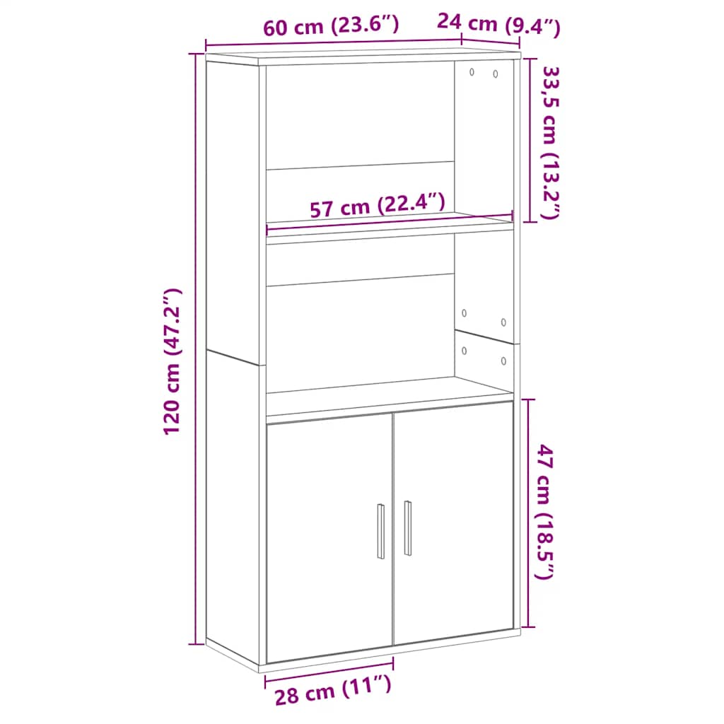 Libreria Rovere Sonoma 60x24x120 cm in Legno Multistrato | homemem39