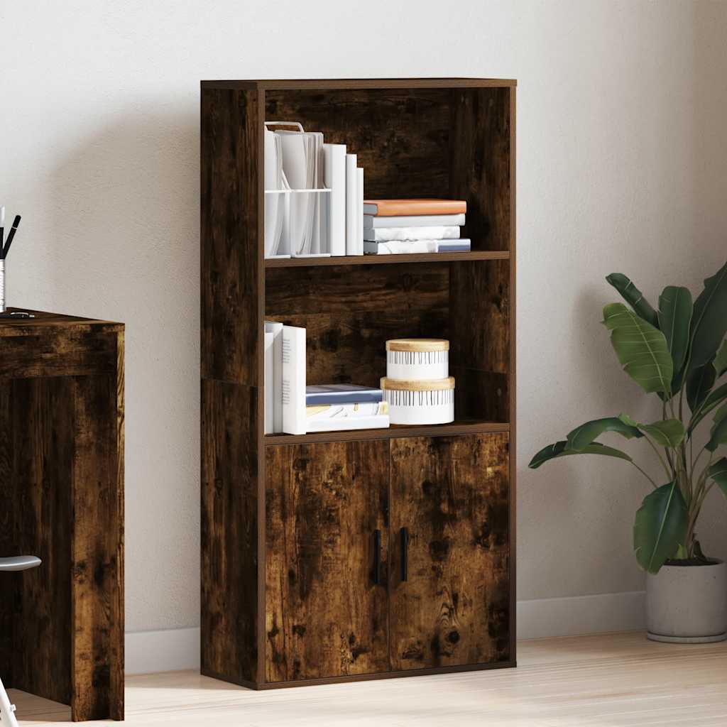 Libreria Rovere Fumo 60x24x120 cm in Truciolato | homemem39