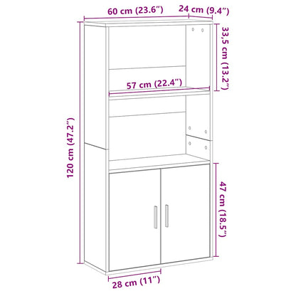 Libreria Legno Vecchio 60x24x120 cm in Legno Multistrato | homemem39