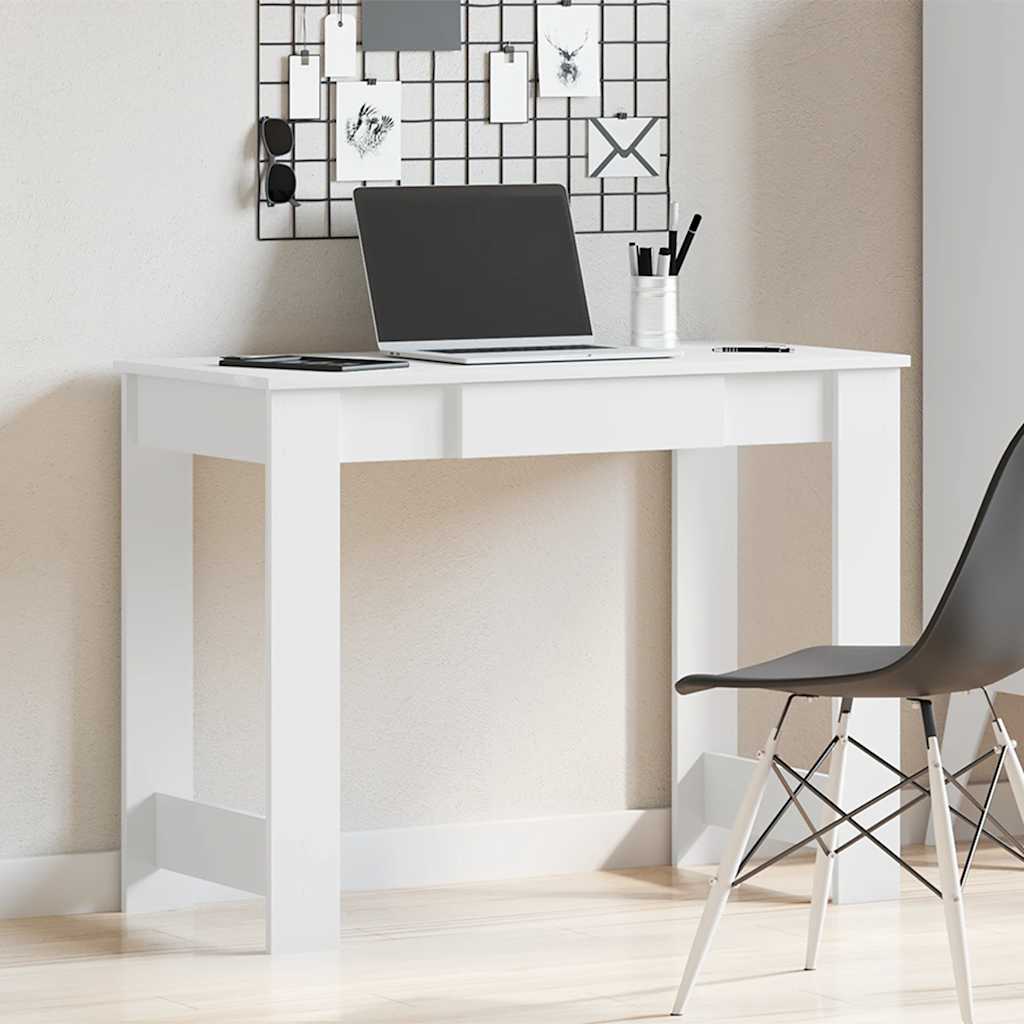 Scrivania Bianca 100x45x75 cm in Legno Multistrato - homemem39