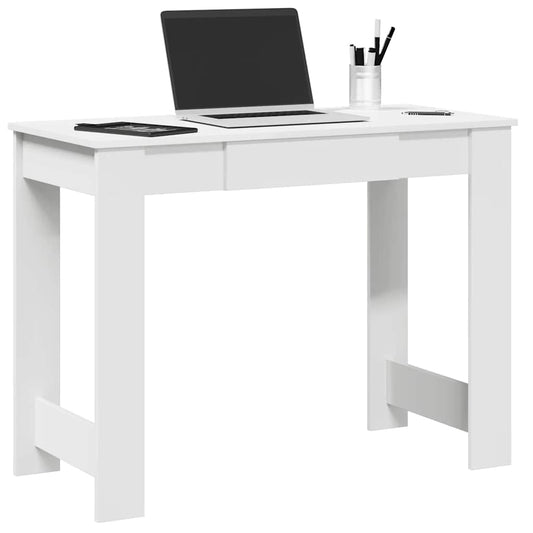 Scrivania Bianca 100x45x75 cm in Legno Multistrato - homemem39