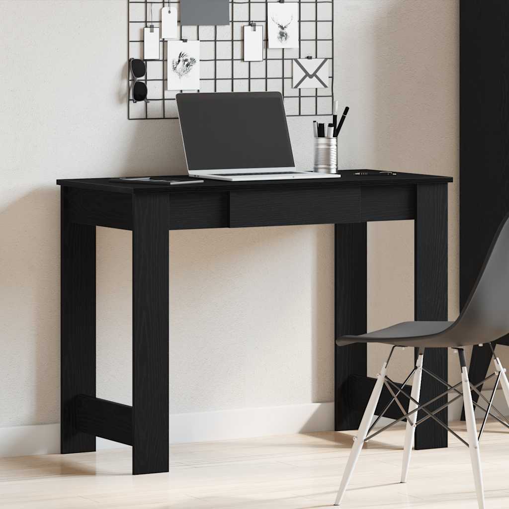Scrivania Nera 100x45x75 cm in Legno Multistrato - homemem39