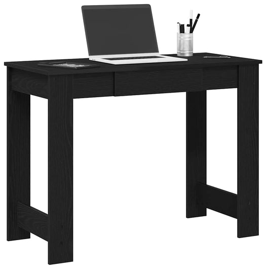 Scrivania Nera 100x45x75 cm in Legno Multistrato - homemem39