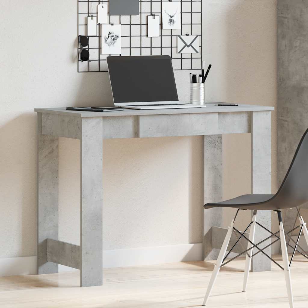 Scrivania Grigio Cemento 100x45x75 cm in Legno Multistrato - homemem39