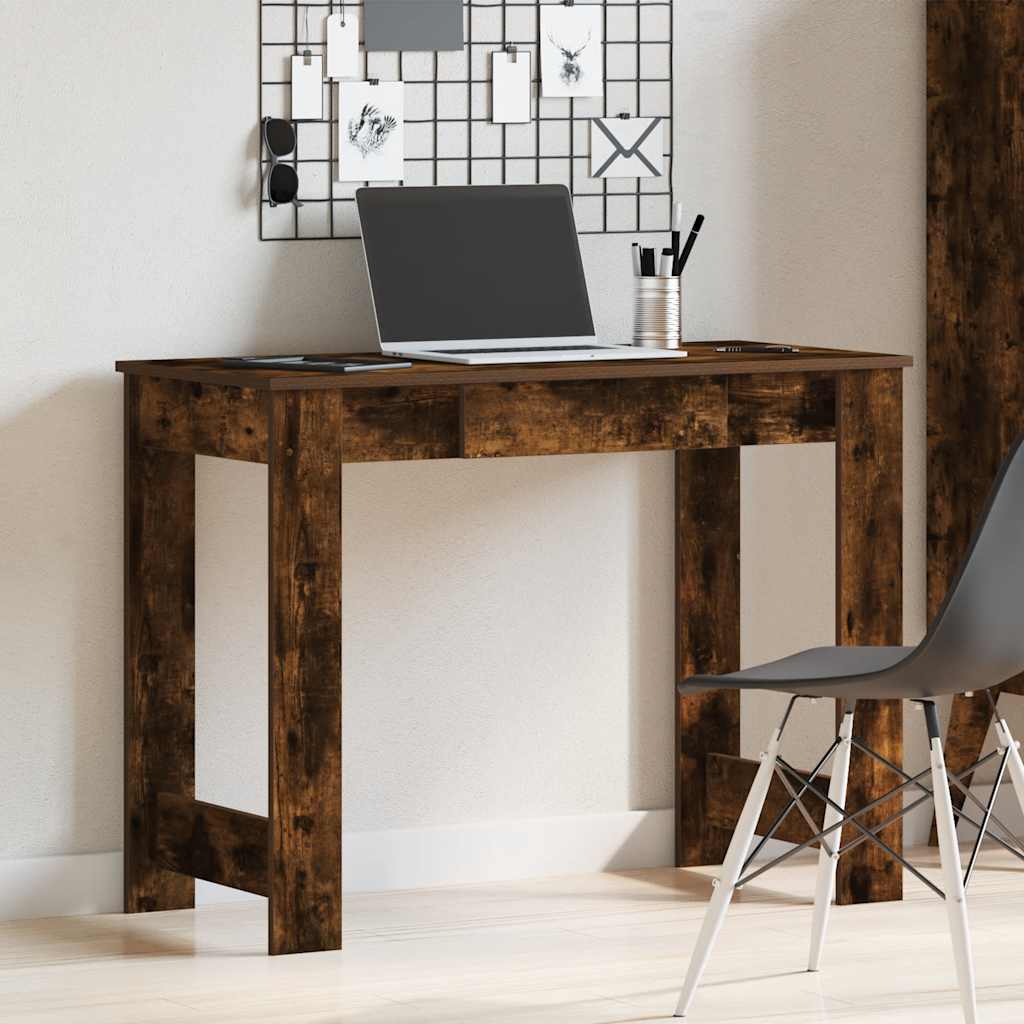 Scrivania Rovere Fumo 100x45x75 cm in Legno Multistrato | homemem39