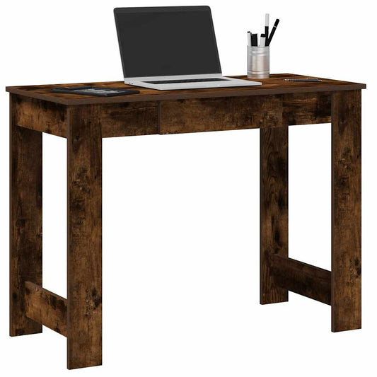 Scrivania Rovere Fumo 100x45x75 cm in Legno Multistrato - homemem39