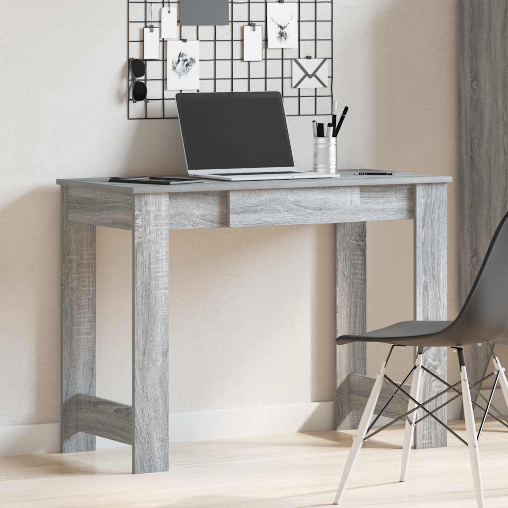 Scrivania Grigio Sonoma 100x45x75 cm in Legno Multistrato - homemem39