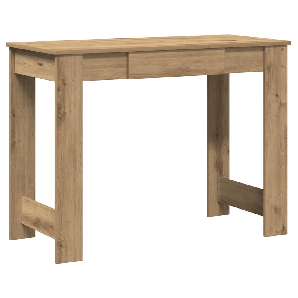 Scrivania Rovere Artigianale 100x45x75 cm in Legno Multistrato - homemem39