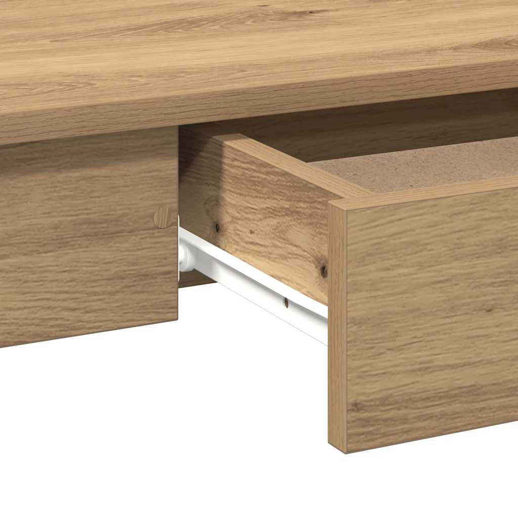 Scrivania Rovere Artigianale 100x45x75 cm in Legno Multistrato - homemem39