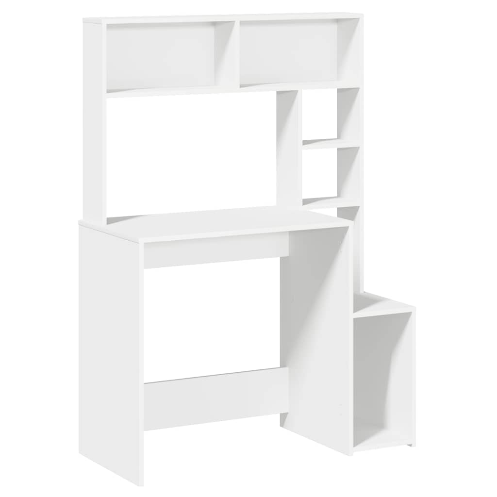 Scrivania con Mensole Bianca 100x45x140 cm in Legno Multistrato - homemem39
