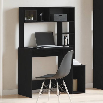 Scrivania con Mensole Nera 100x45x140 cm in Legno Multistrato - homemem39