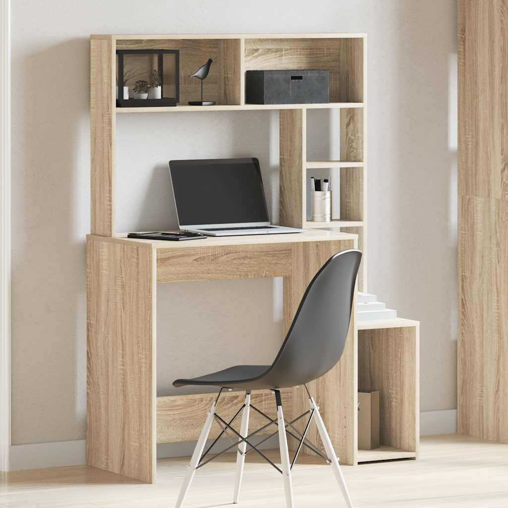 Scrivania Mensole Rovere Sonoma 100x45x140 cm Legno Multistrato - homemem39