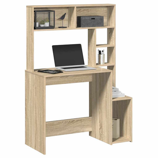 Scrivania Mensole Rovere Sonoma 100x45x140 cm Legno Multistrato - homemem39