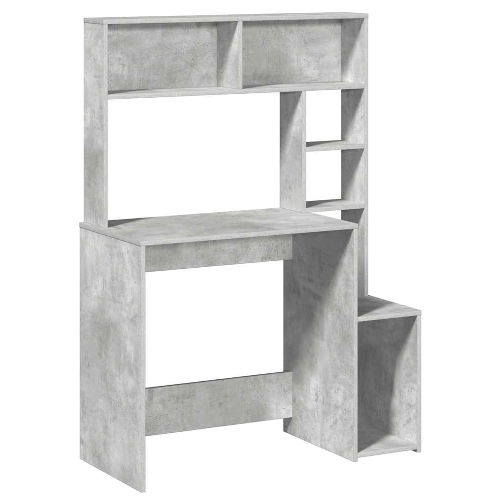 Scrivania Mensole Grigio Cemento 100x45x140cm Legno Multistrato - homemem39